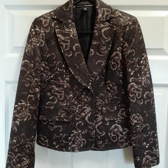 Quilted Plum Brown Blazer Jacket Sz 4P - Linda Allard Ellen Tracy - PERFECT! - Picture 1 of 4